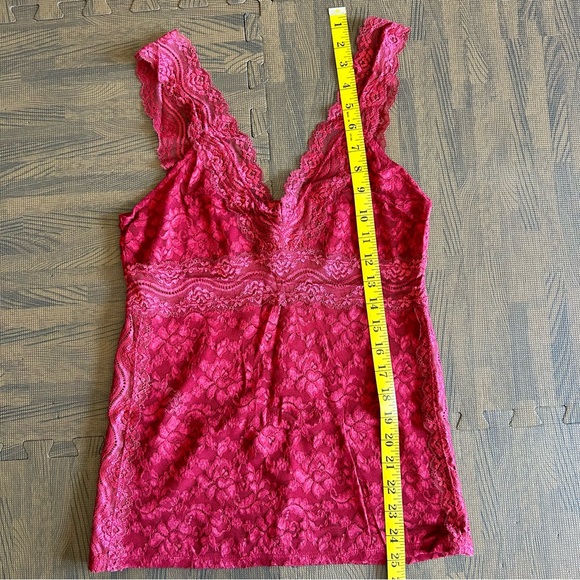 NWOT! | Moda International | Pink/Red Lace V-Neck Tank Top | Size S - Picture 10 of 10